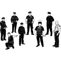 Cops policeman silhouettes