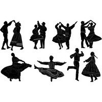 Folk dance silhouettes