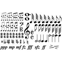 Music symbols silhouettes