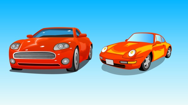 Two Cars Vector Art