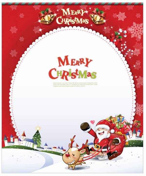 Christmas Card with Santa Claus Vector Art png