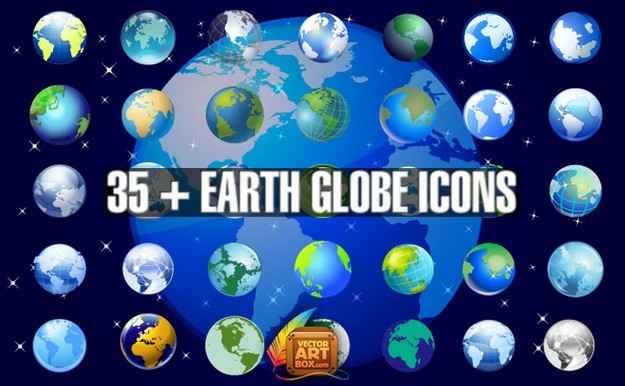 Earth Globe Icons Set