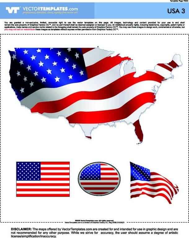 USA Map and Flag [United States]