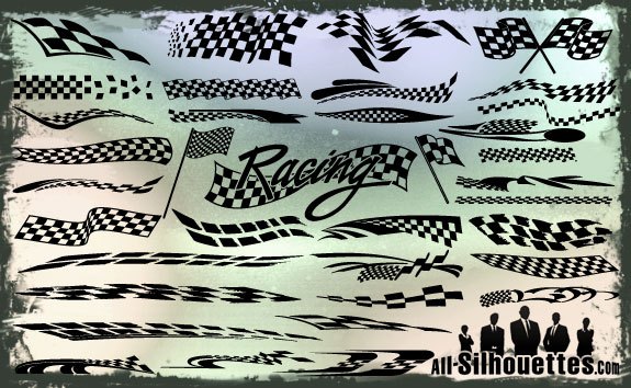 Checkered flags Silhouettes [AI File]