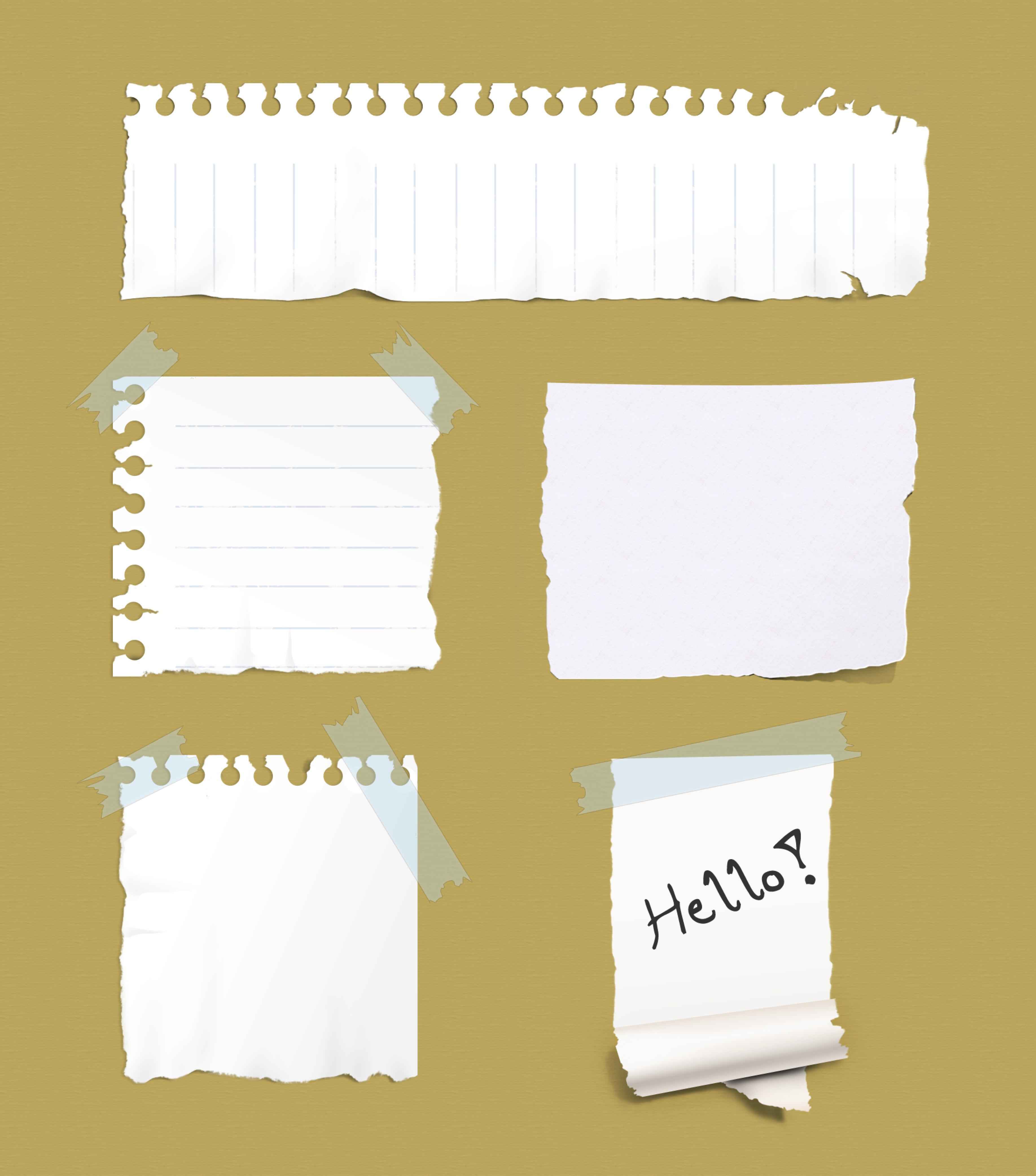 5 Ripped Paper Notes [PSD File]