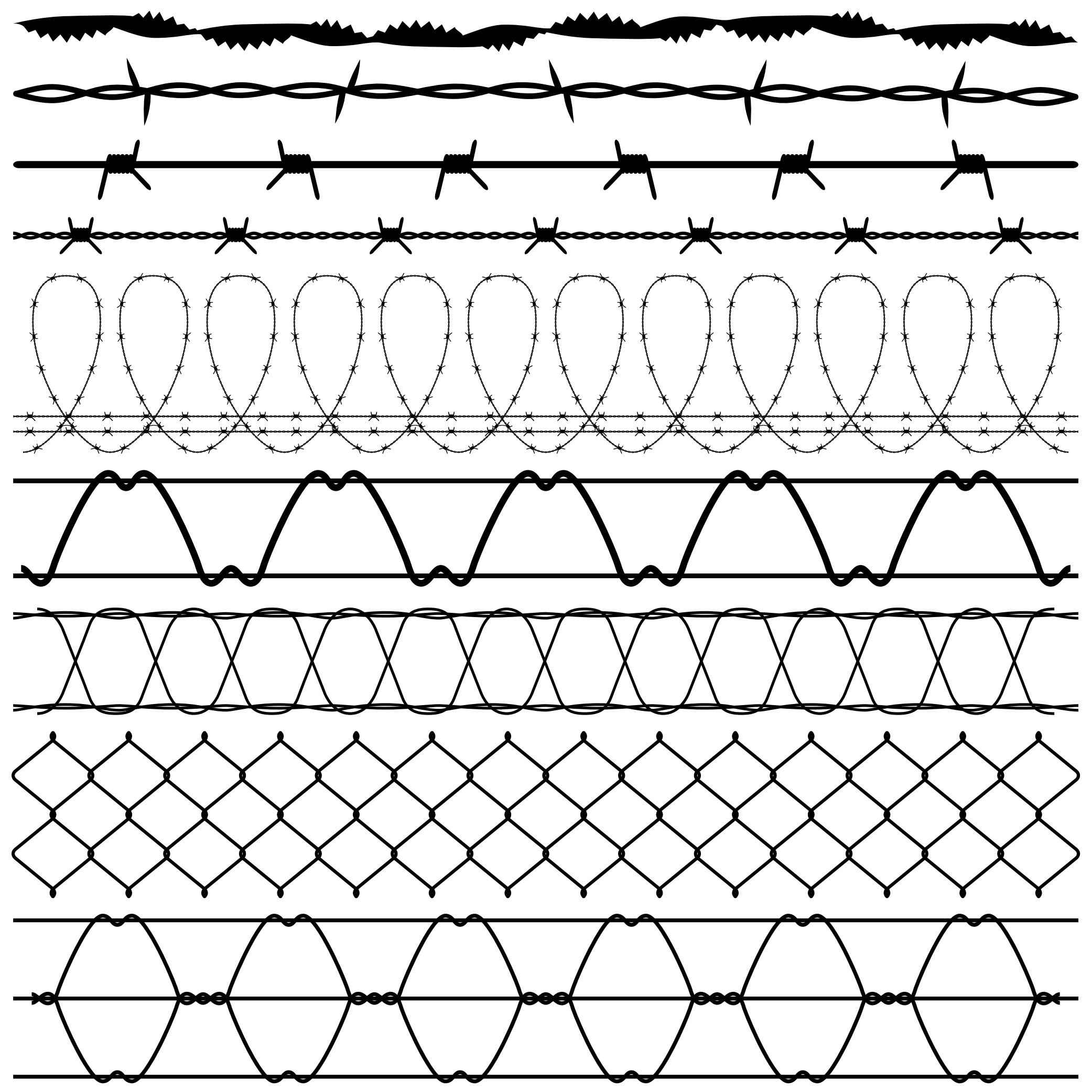 Black & White Barbed Wires png