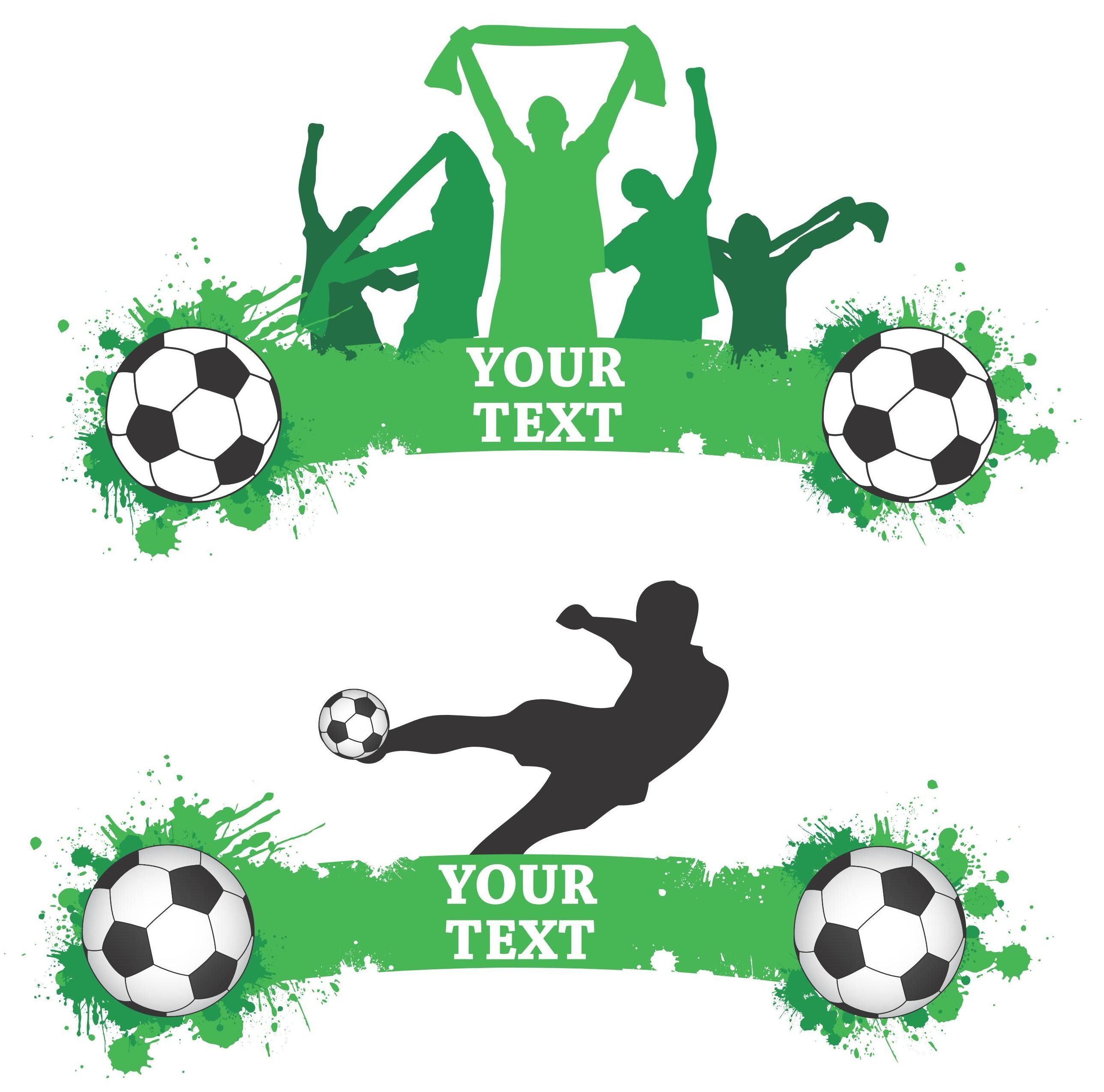 Green Football Banners Vector png
