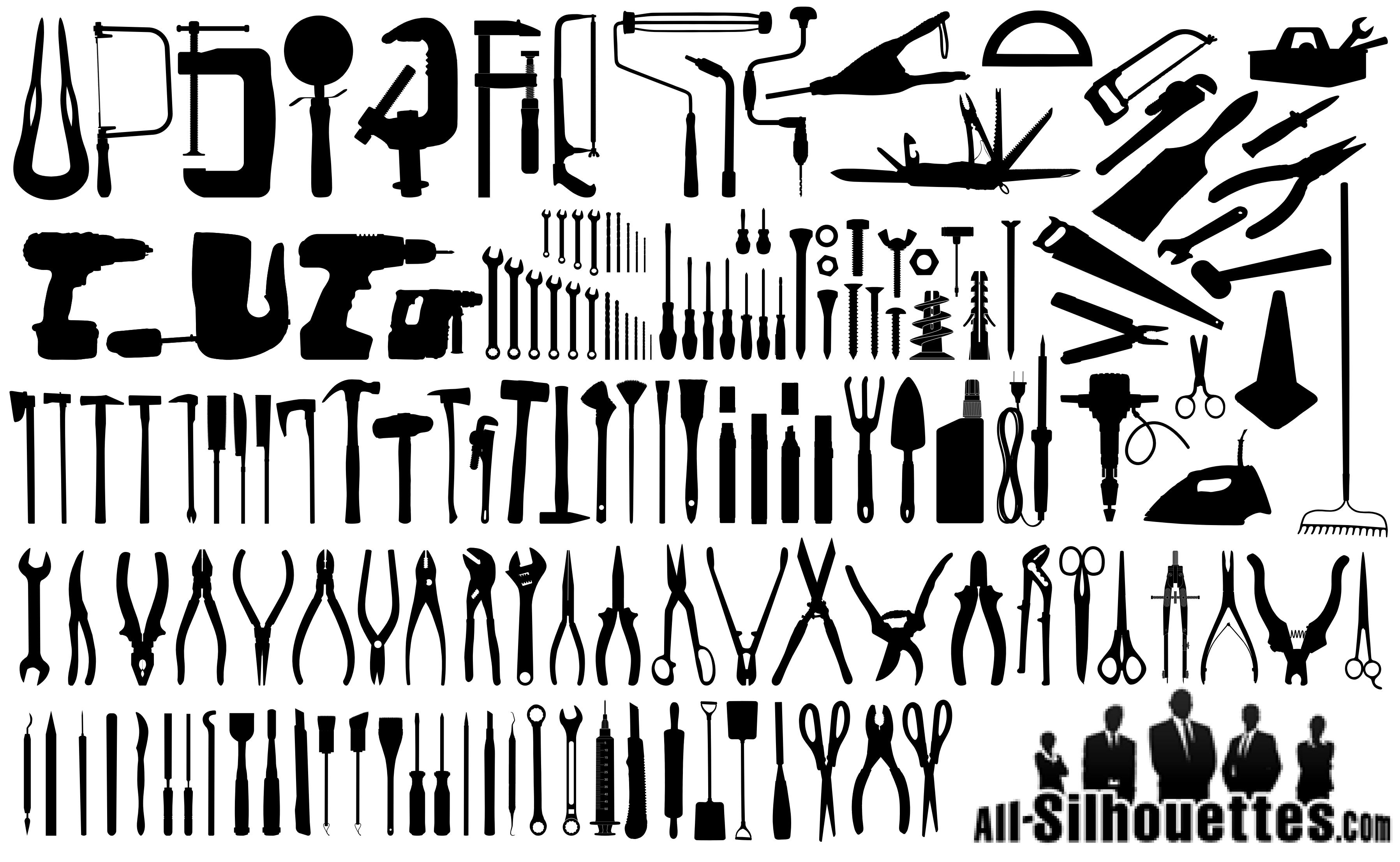 Tools, Instruments and Equipment Silhouettes