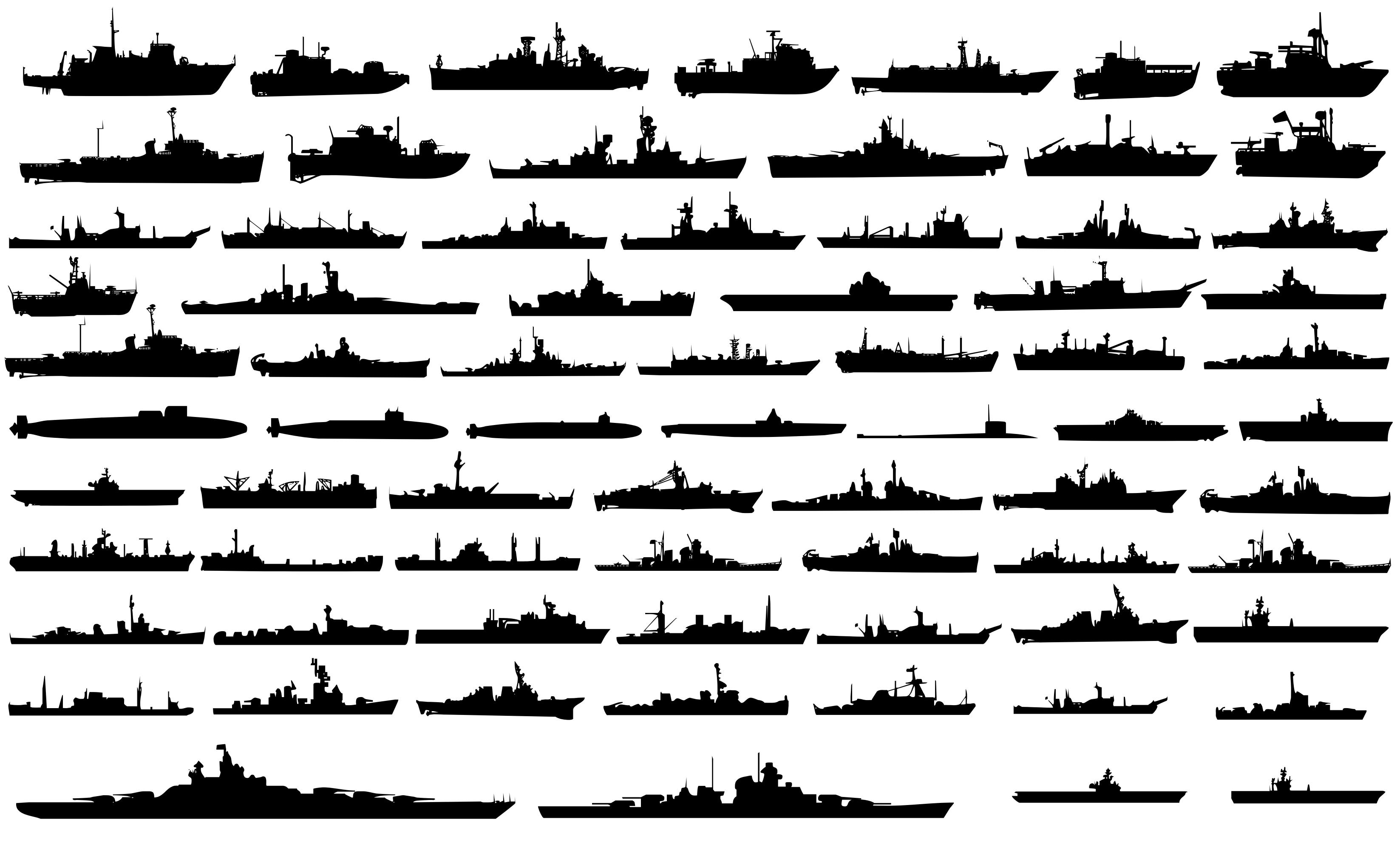 Navy Ships Silhouettes