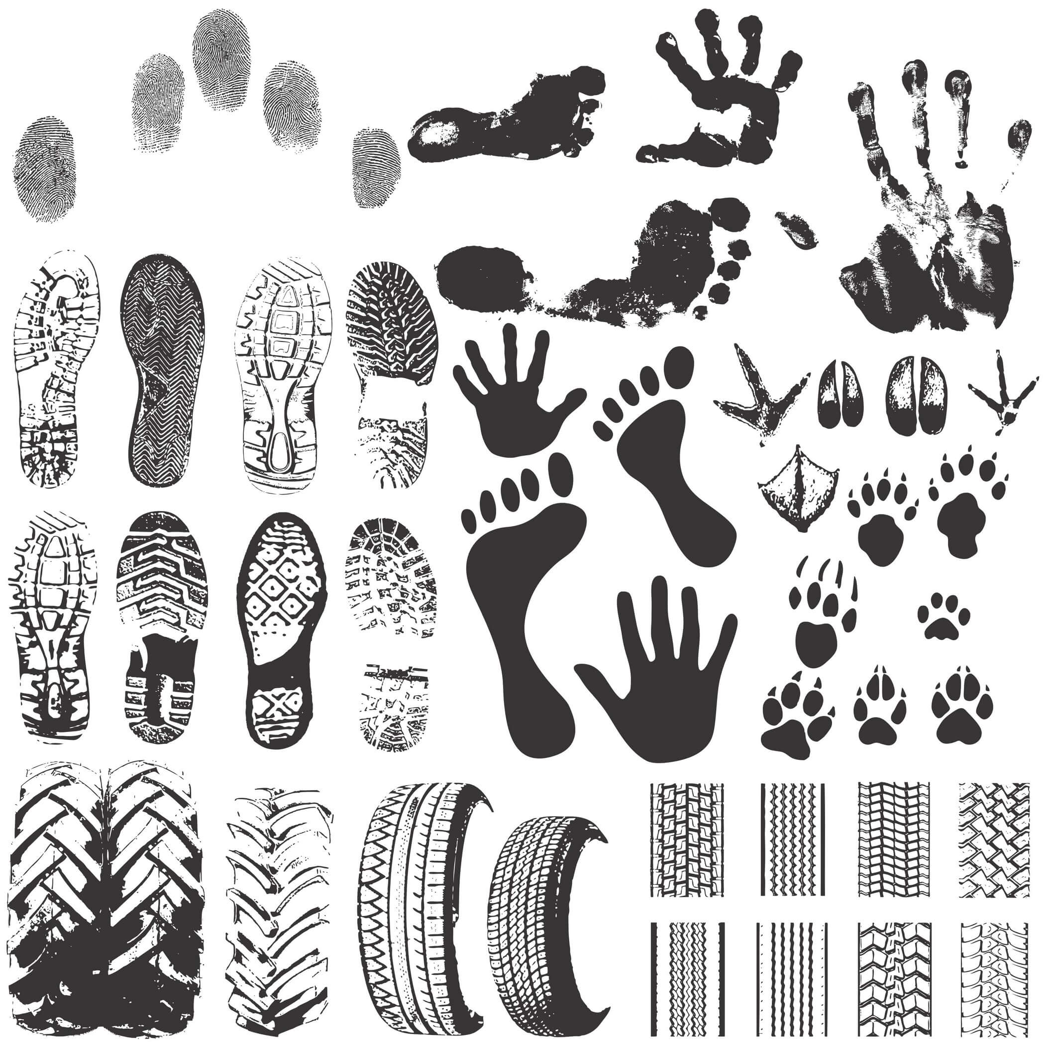 45 Footprints Silhouette Vectors png