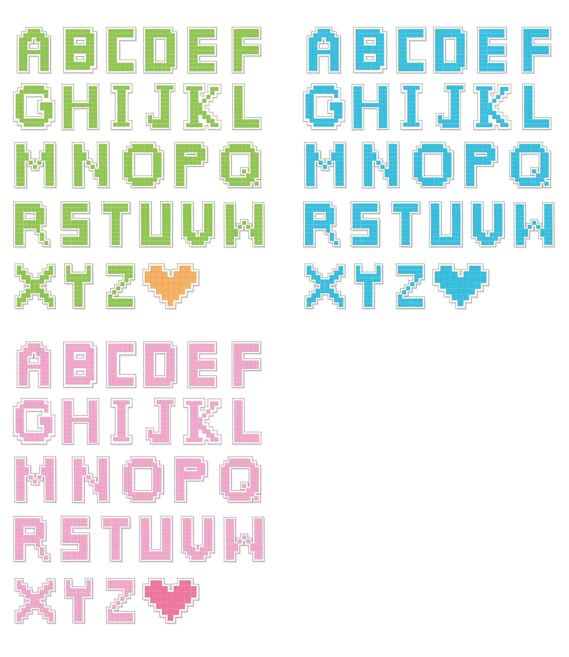 Pixel style Letters Vectors [EPS File]