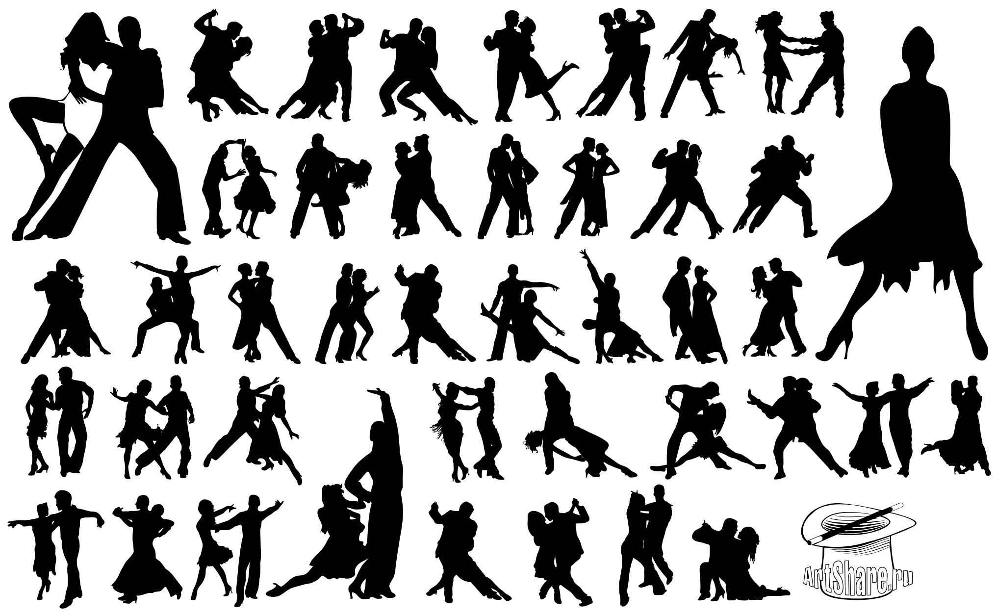 Tango Dancers Silhouettes png
