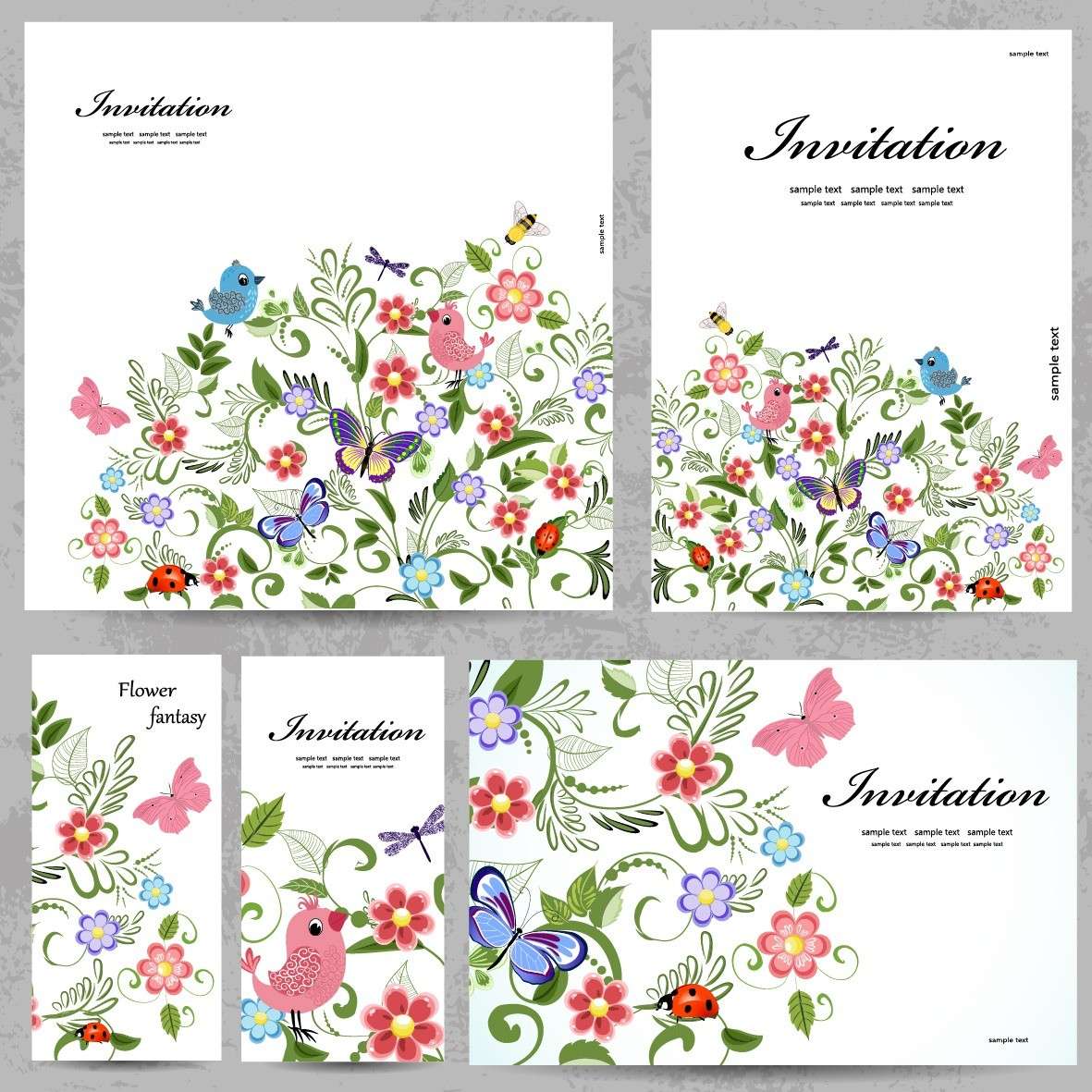 Floral Frame, Flower Card, Border Background