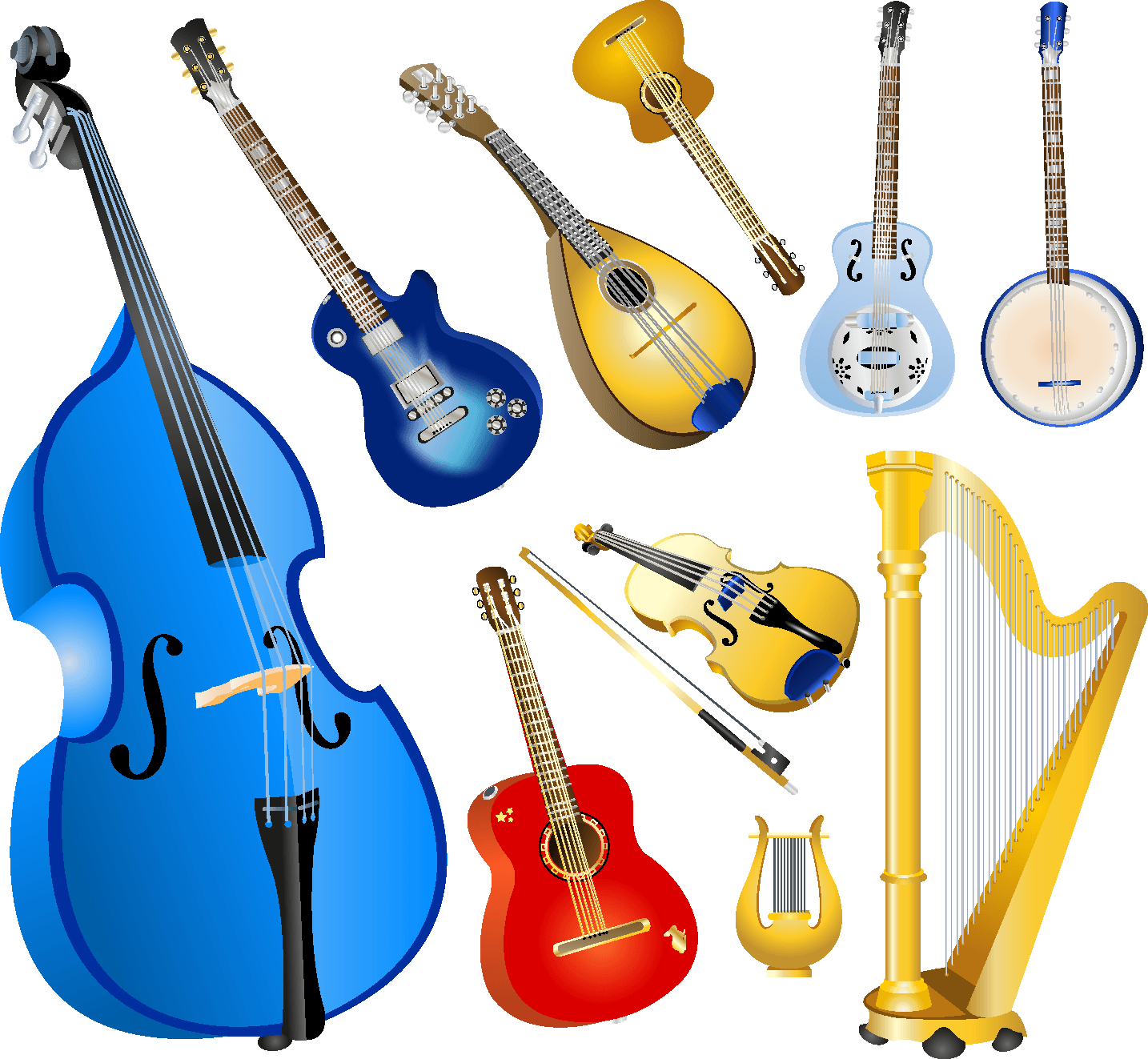 Different String Instruments Elements