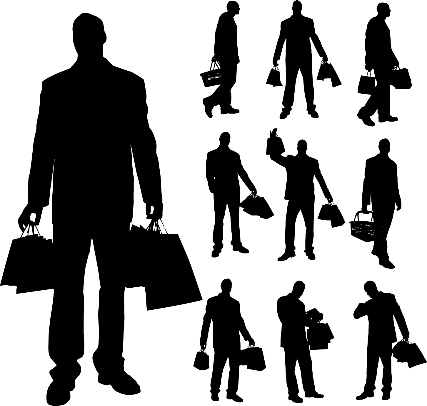 Different Occupations Man Silhouettes 02