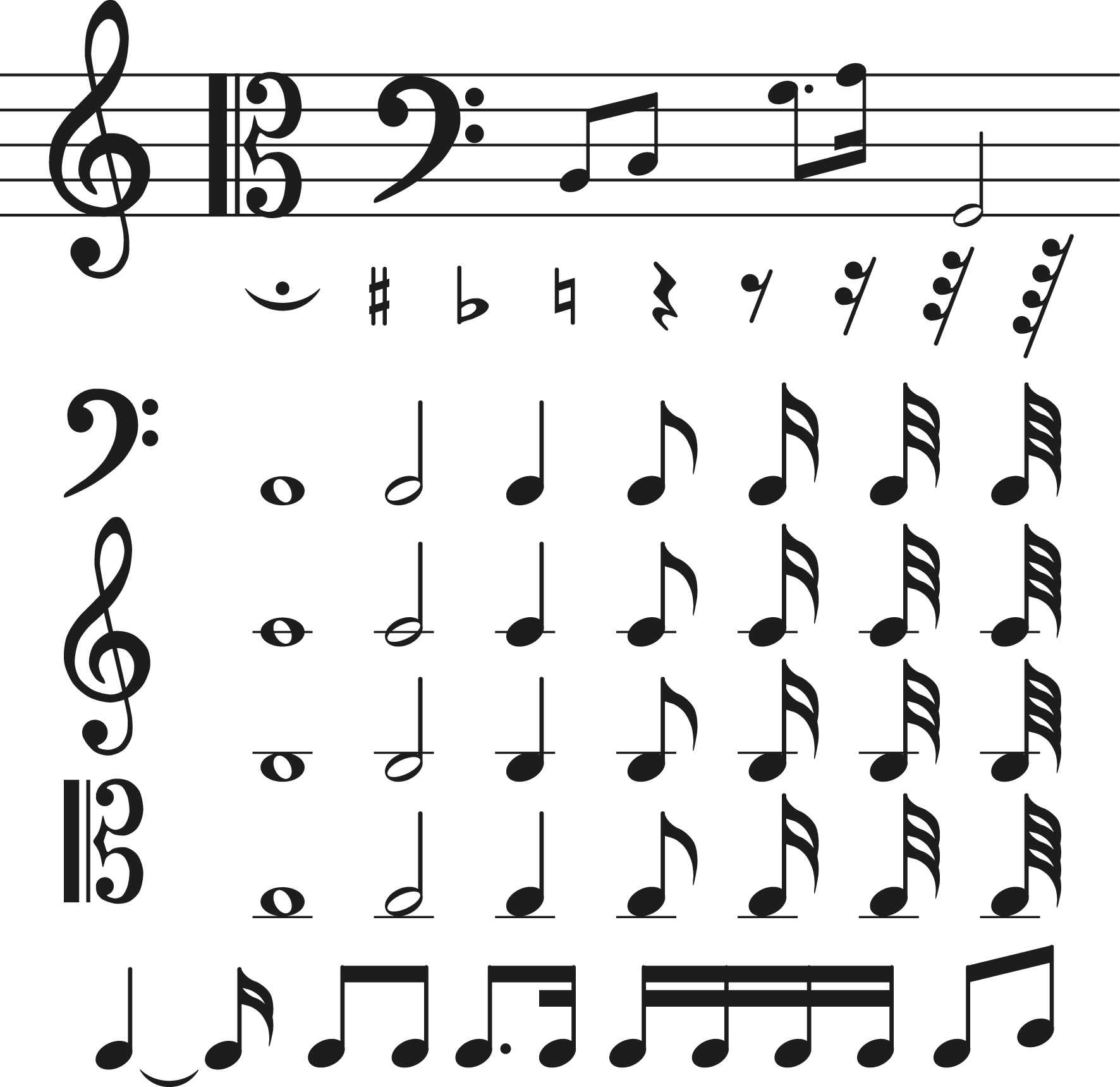 Various Music Symbols Material