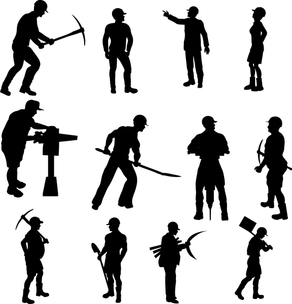Workers Silhouettes Set 01 png