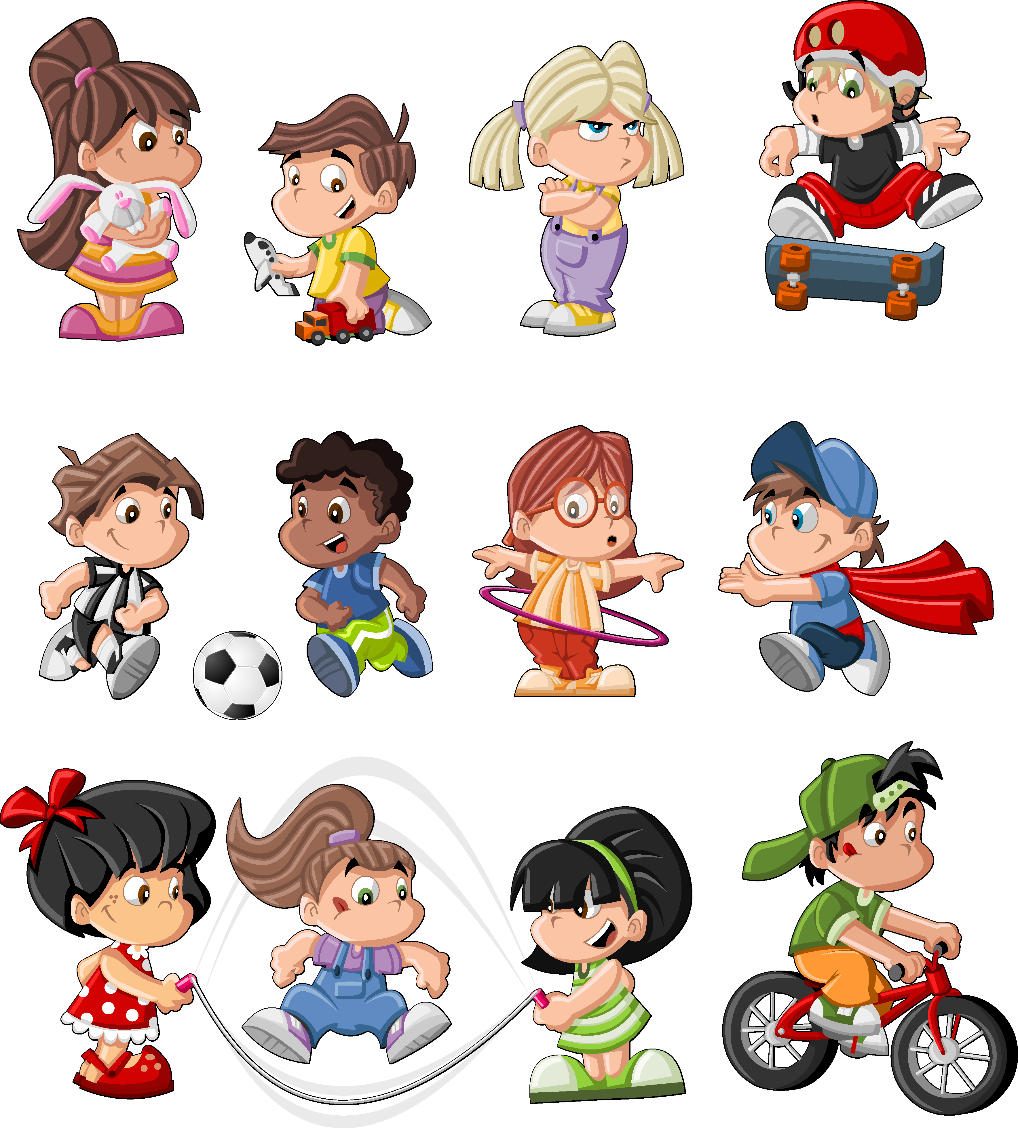 Different Cartoon Children Elements