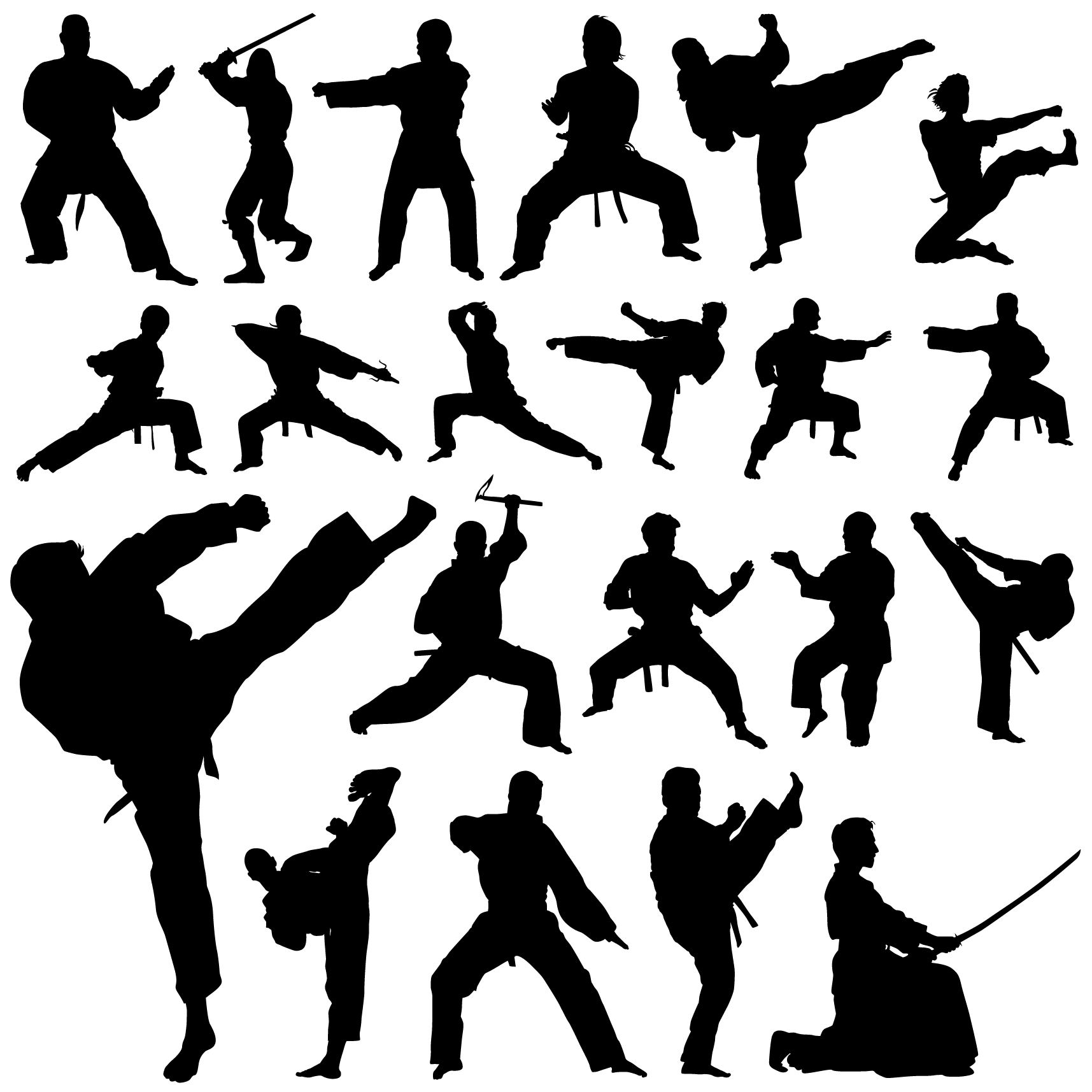 Martial Art Silhouettes 01