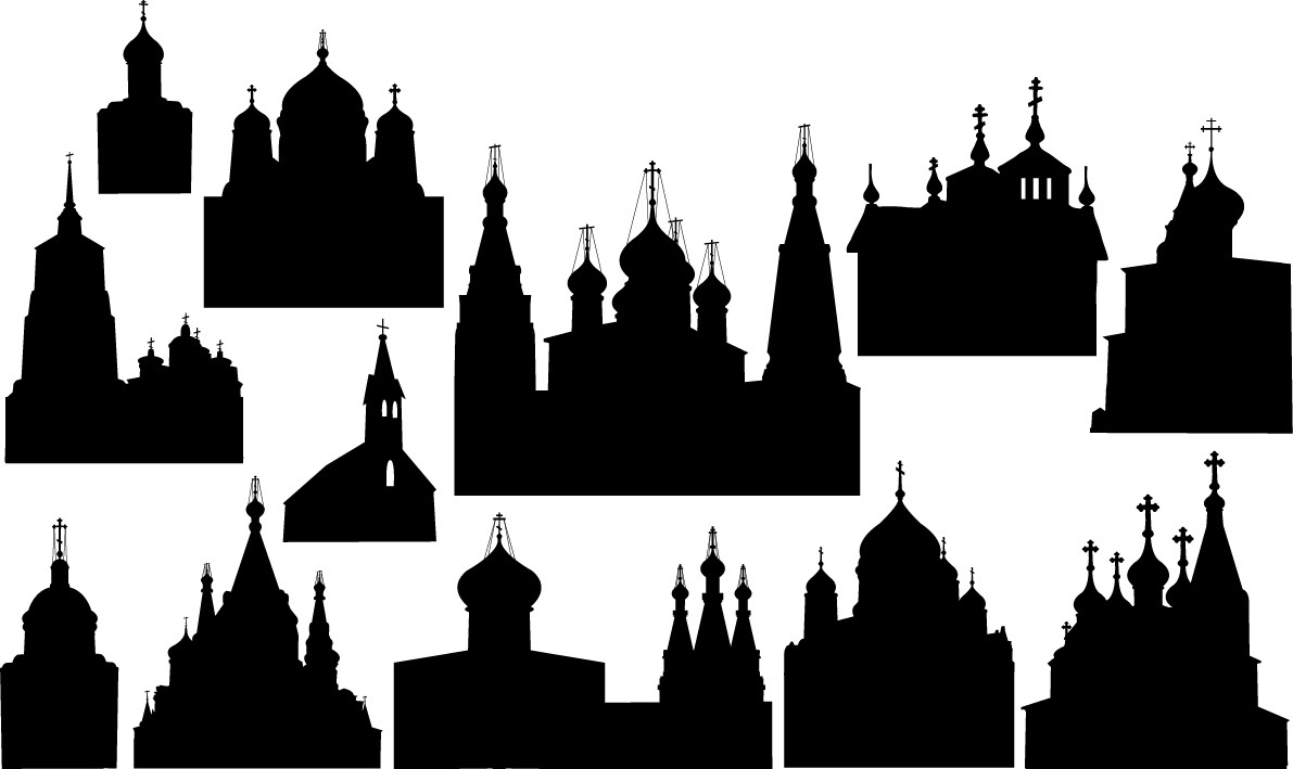 Christian church silhouettes