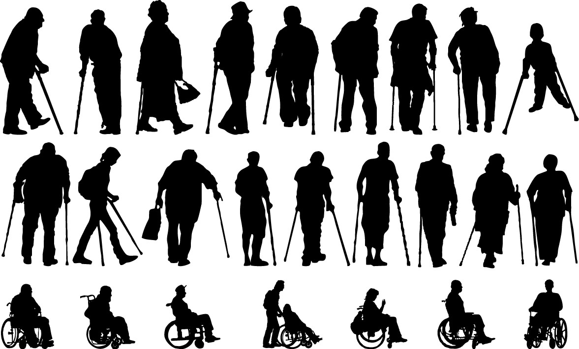 Disabled people silhouettes png