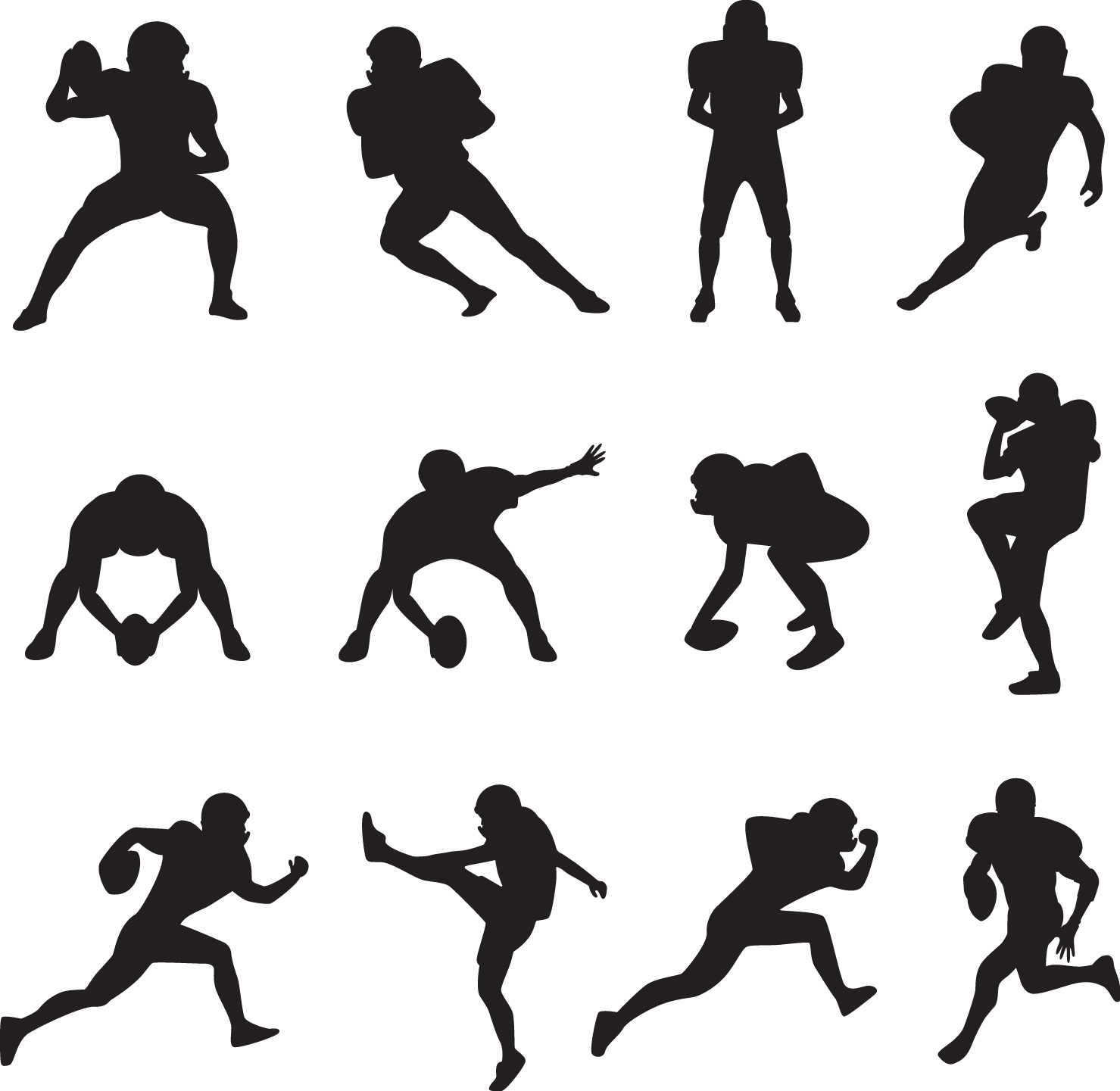 Football player silhouette png