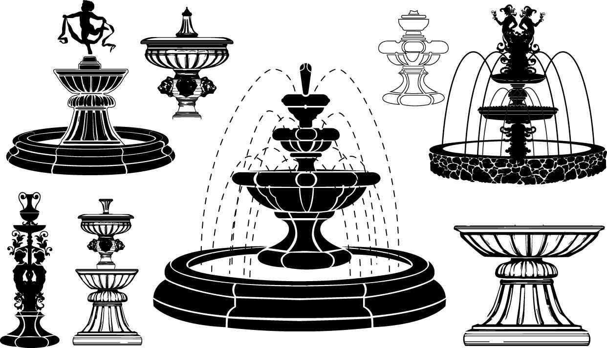 Fountain silhouettes png