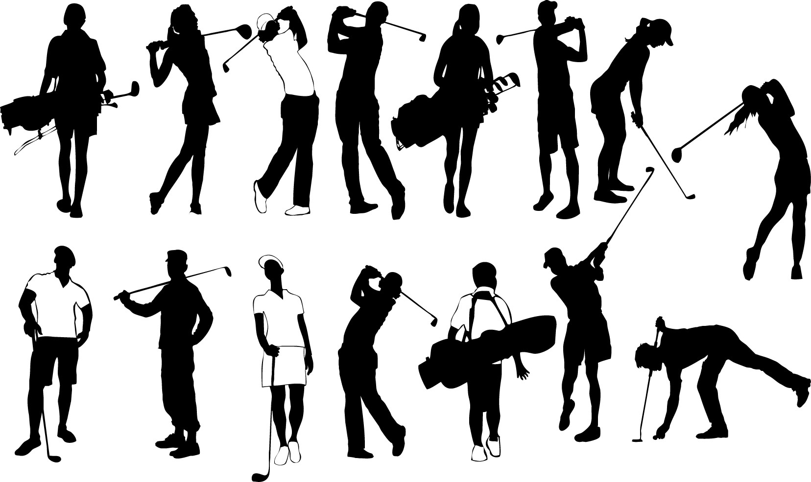 Golf player silhouette png