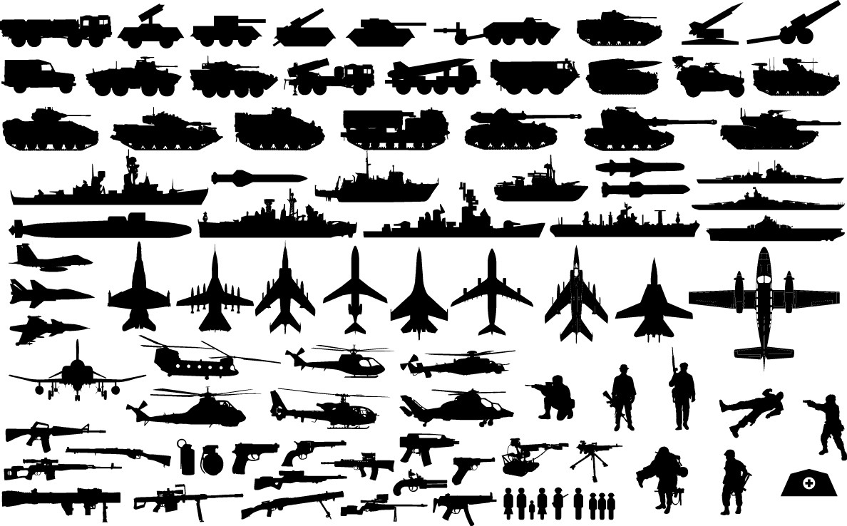 Military vehicle silhouettes