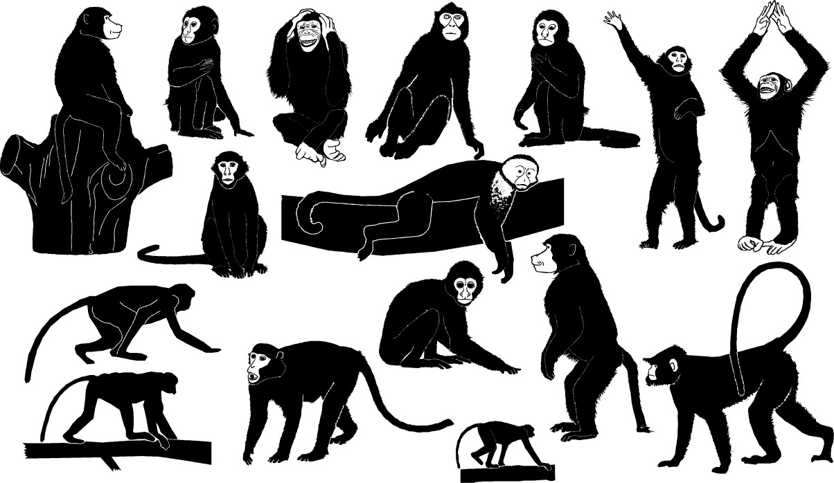 monkey silhouettes