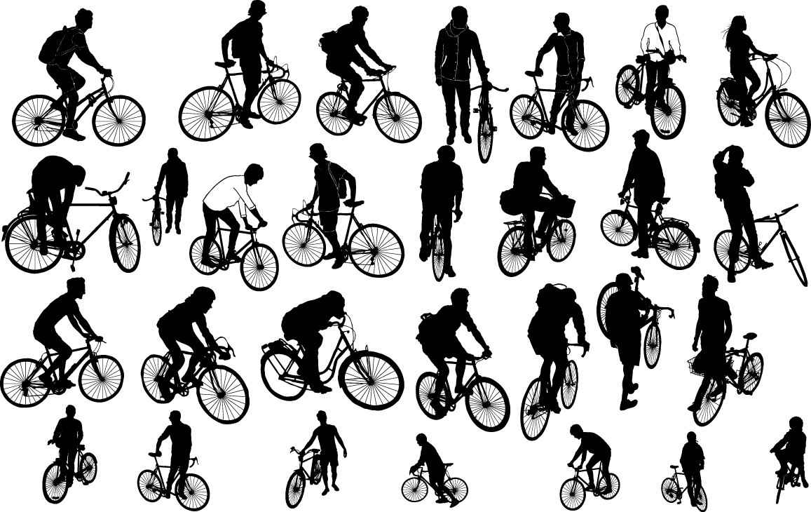 people on biker silhouette