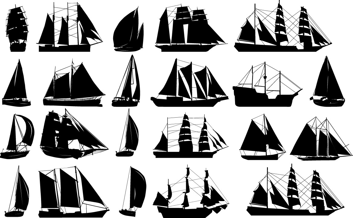 sailboats silhouettes