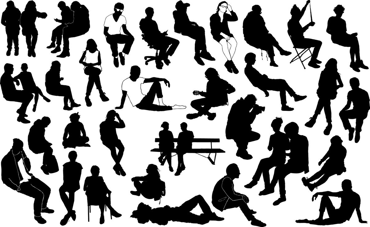 sitting peoplesilhouettes