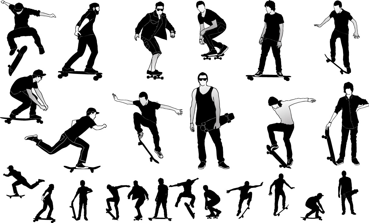 skateboarders silhouette