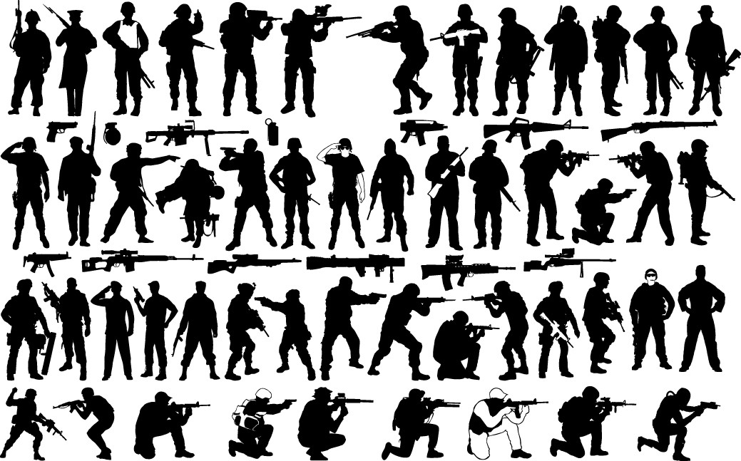 Soldier silhouettes (29275) png