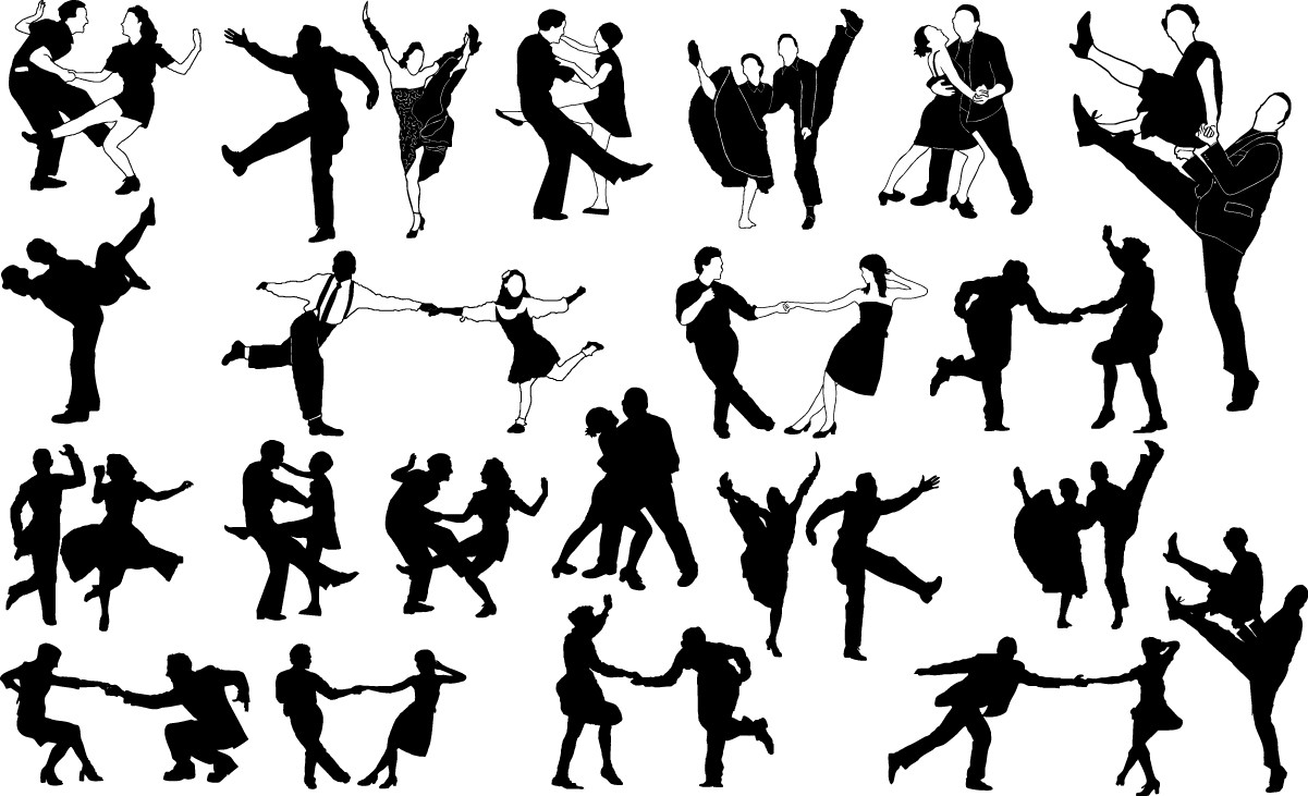 swing dancers silhouettes